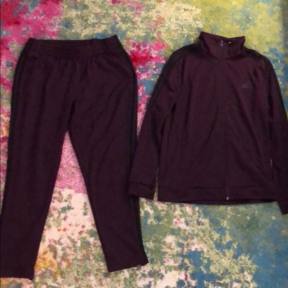 Adidas maroon tracksuit jogger size large